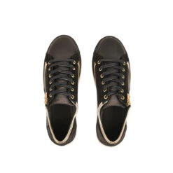 Pataugas JESTER/MIX F4H NOIR/DORÉ -Pataugas Chaussure Pas Cher Magasin 628254 BASKET FEMME JESTER MIX F4H NOIR DORE 6