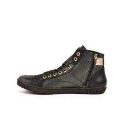 Pataugas BANJOU LATSA/MIX F4H NOIR/DORÉ 12 Pataugas BANJOU LATSA/MIX F4H NOIR/DORÉ -Pataugas Chaussure Pas Cher Magasin 628259 946 BASKET HAUTE FEMME LATSA MIX F4H NOIR DORE 3