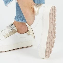 Pataugas ARAN/M F2H BLANC/DORÉ -Pataugas Chaussure Pas Cher Magasin ARANMF2HBLANCDORE2