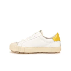 Pataugas ARAN/MIX F2H BLANC/JAUNE -Pataugas Chaussure Pas Cher Magasin BASKET FEMME ARAN MIX F2H BLANC JAUNE 3