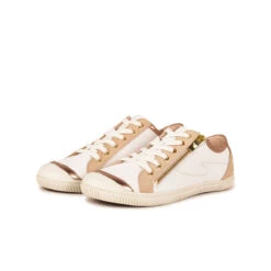 Pataugas BAHIA/SME F2H BLANC/BEIGE -Pataugas Chaussure Pas Cher Magasin BASKET FEMME BAHIA SME F2H BLANC BEIGE 628048 912 5
