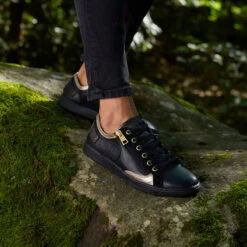 Pataugas JESTER/MIX F4H NOIR/DORÉ -Pataugas Chaussure Pas Cher Magasin F Jester MIX Noir Dore